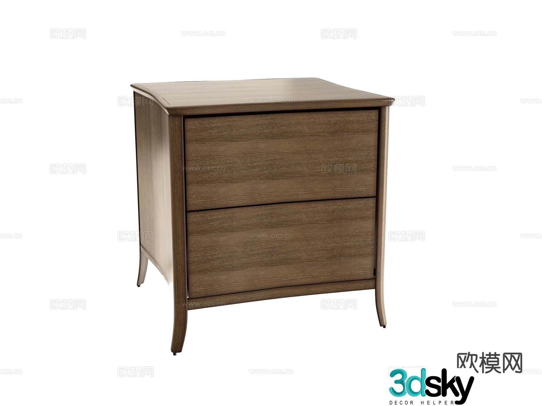 American bedside table 3d model