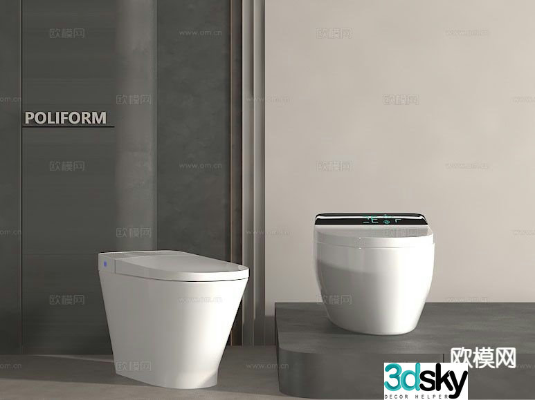 Smart toilet toilet 3d model