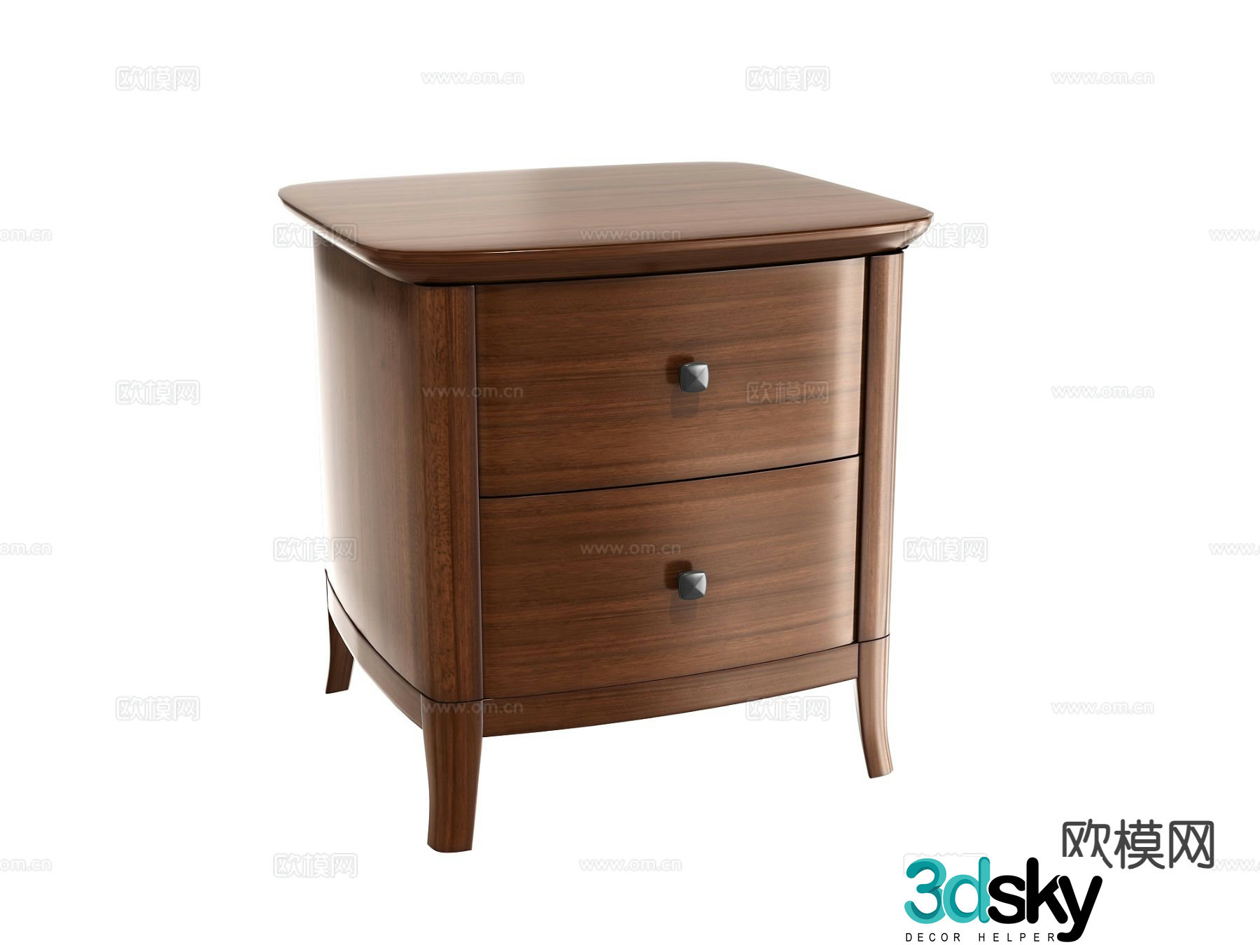 American bedside table 3d model