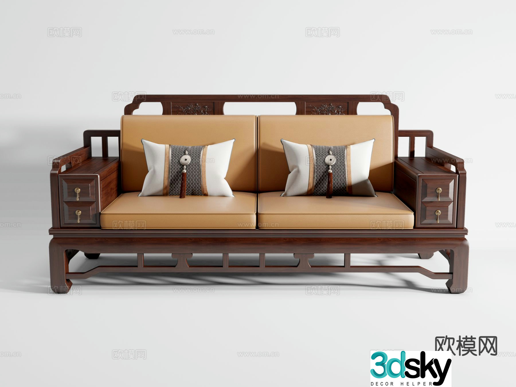 Chinese double sofa 3d model