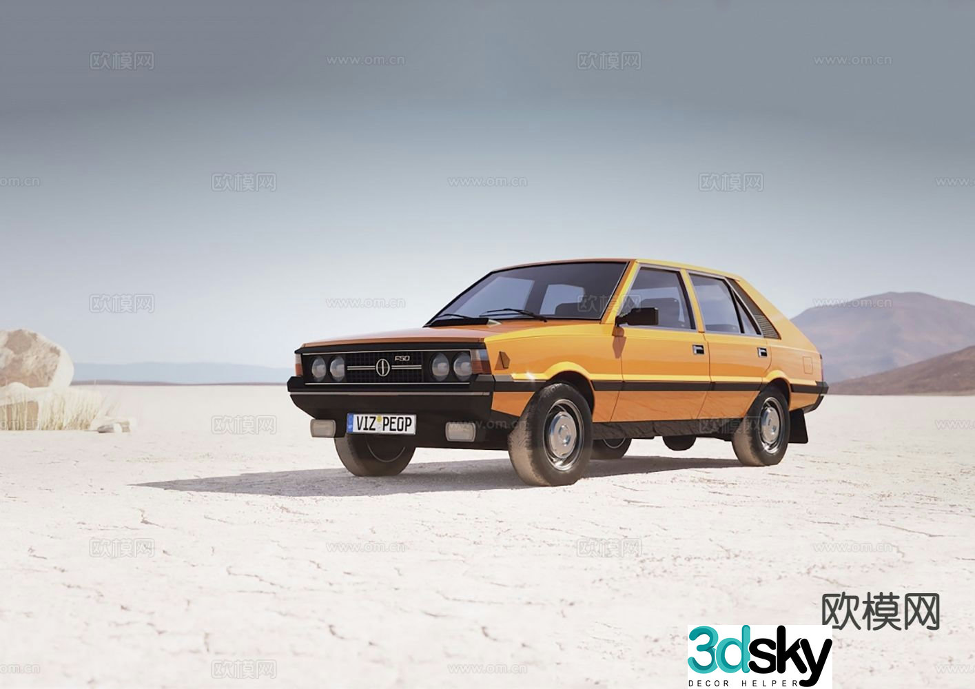Retro car car sedan 3d model