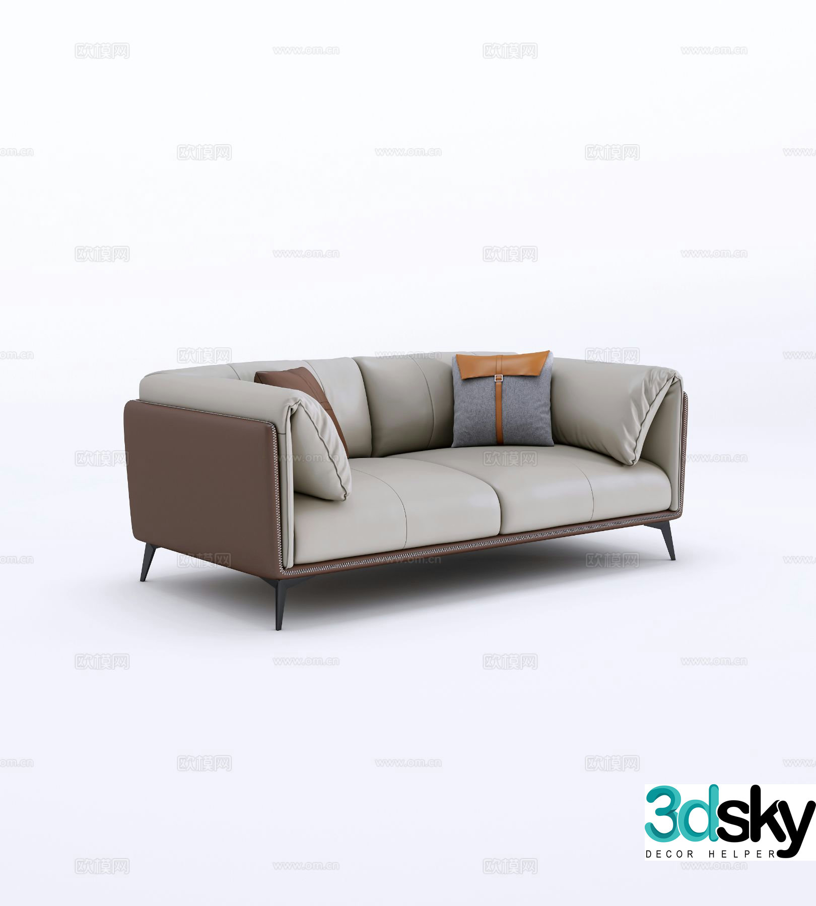 Italian double sofa 3d model