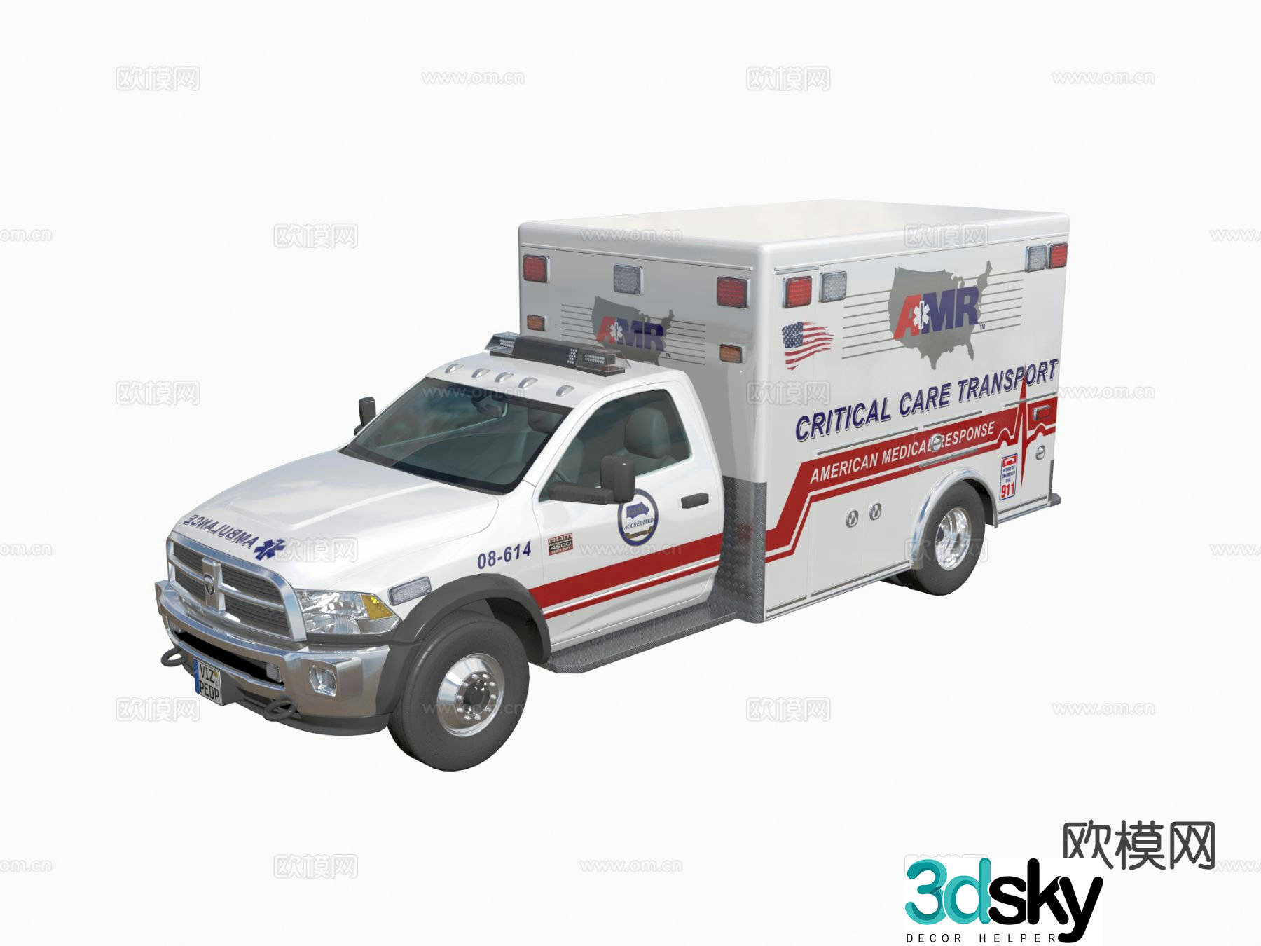ambulance car medical vehicle 3d model