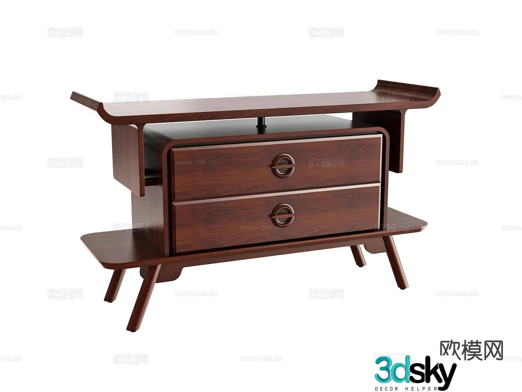 New Chinese style bedside table 3d model