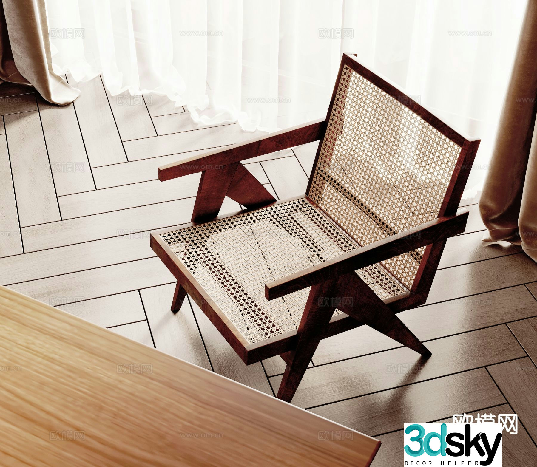 wabi-sabi chair armchair leisure chair 3d model