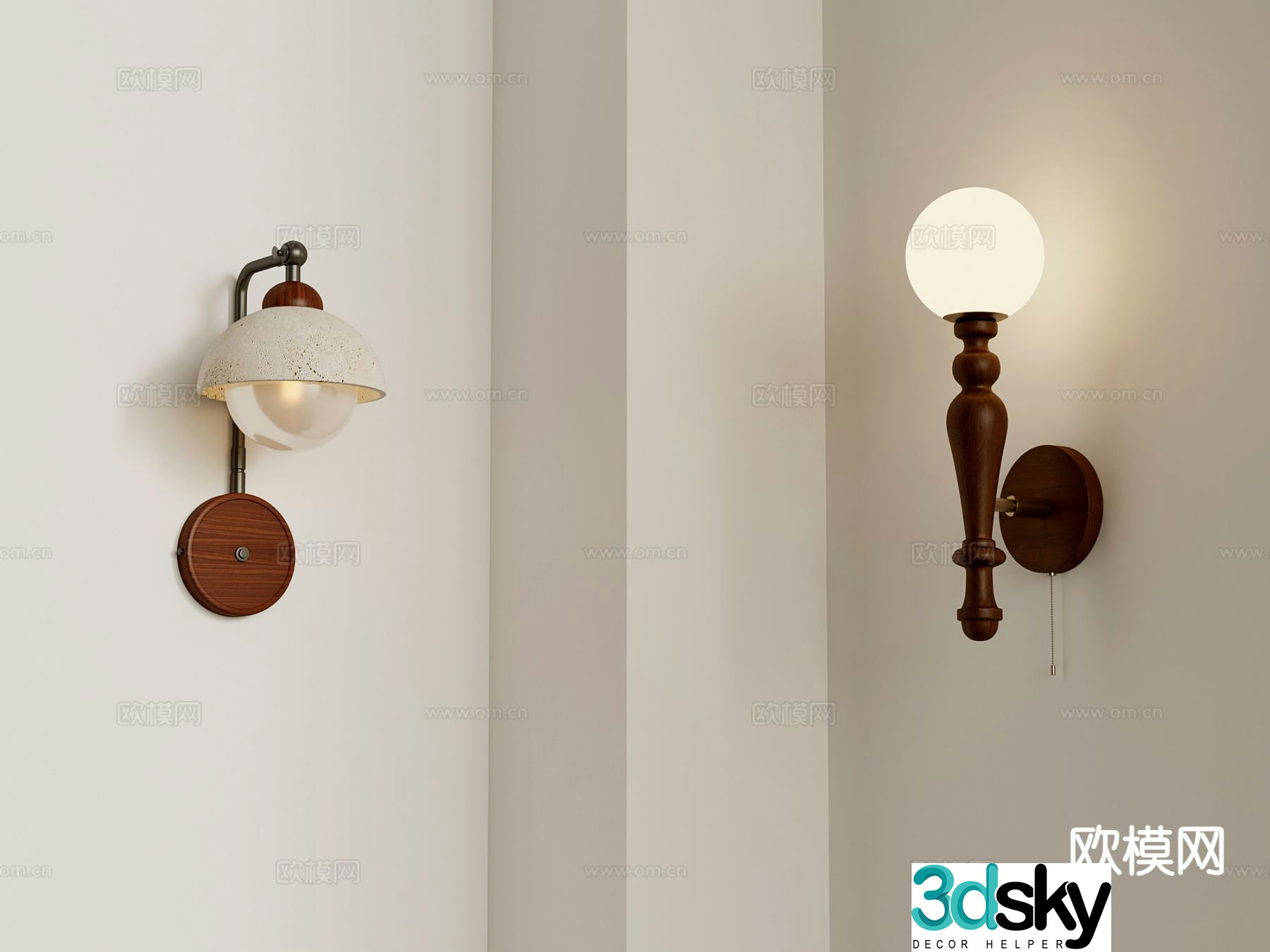 French wall lamp retro wall lamp 3d model