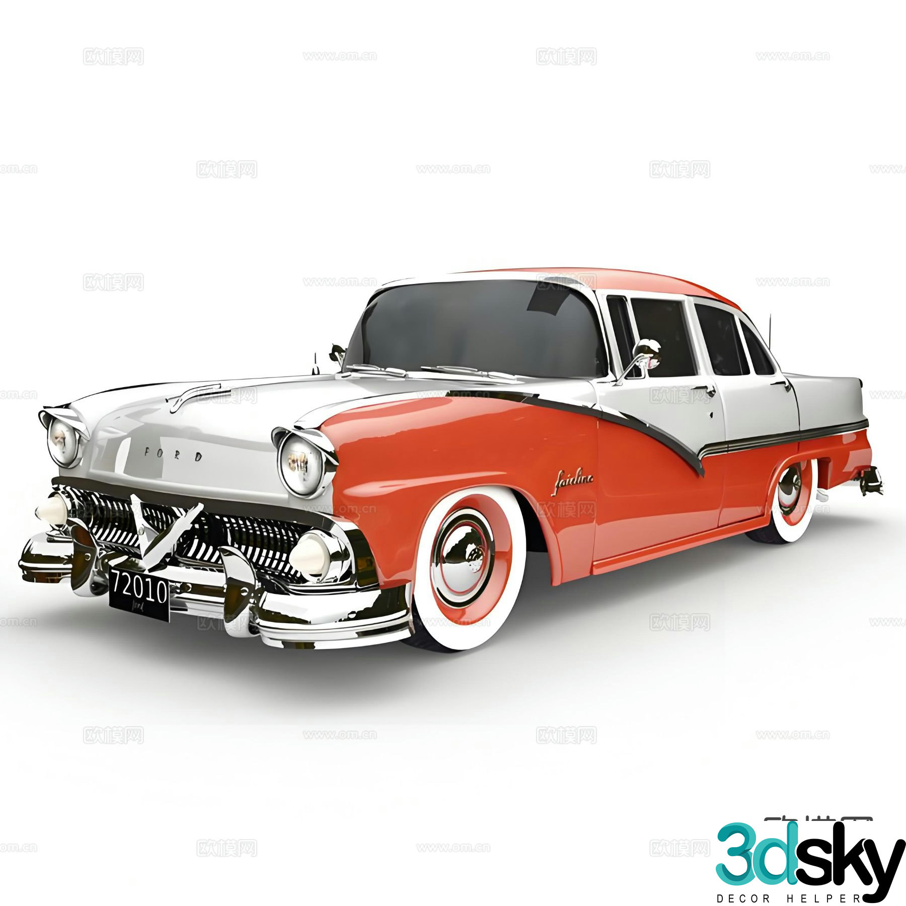 retro car sedan 3d model