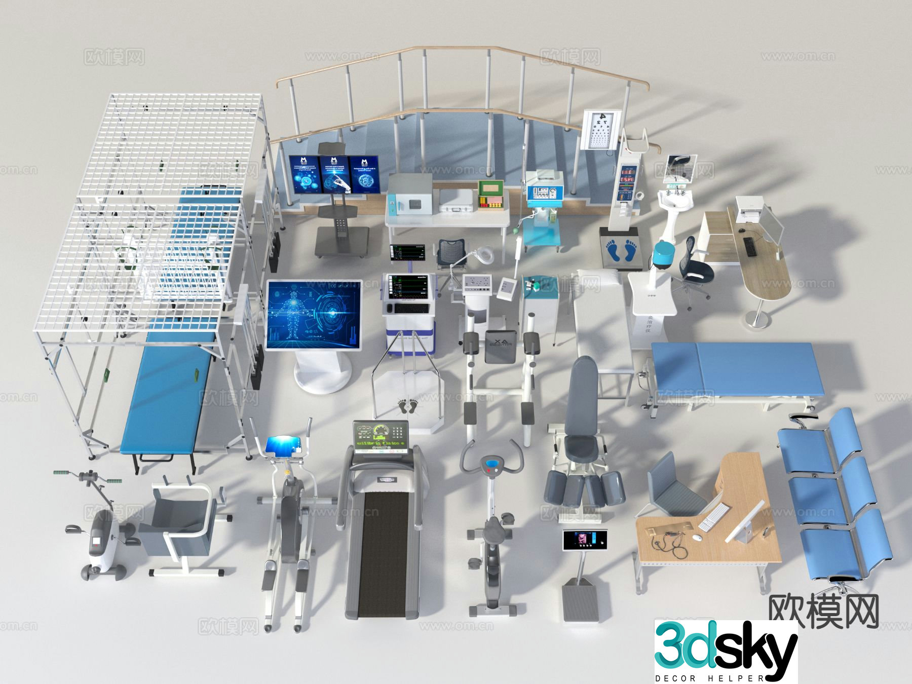 Rehabilitation center medical equipment 3d model