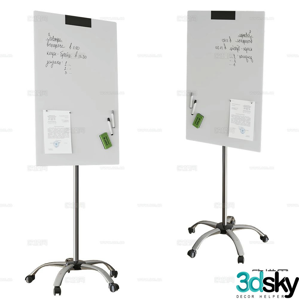 ASKELL mobile blackboard display board whiteboard 3D model