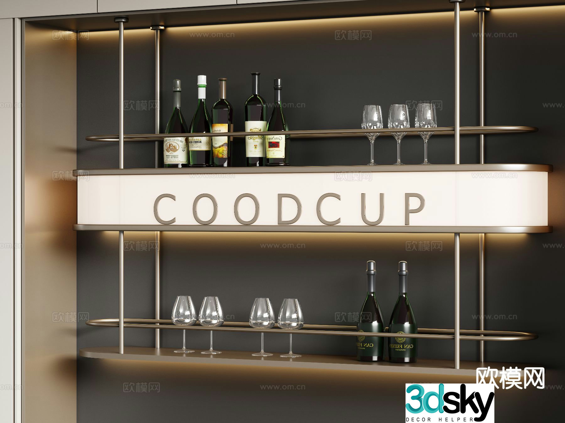 Italian wine rack red wine rack 3d model