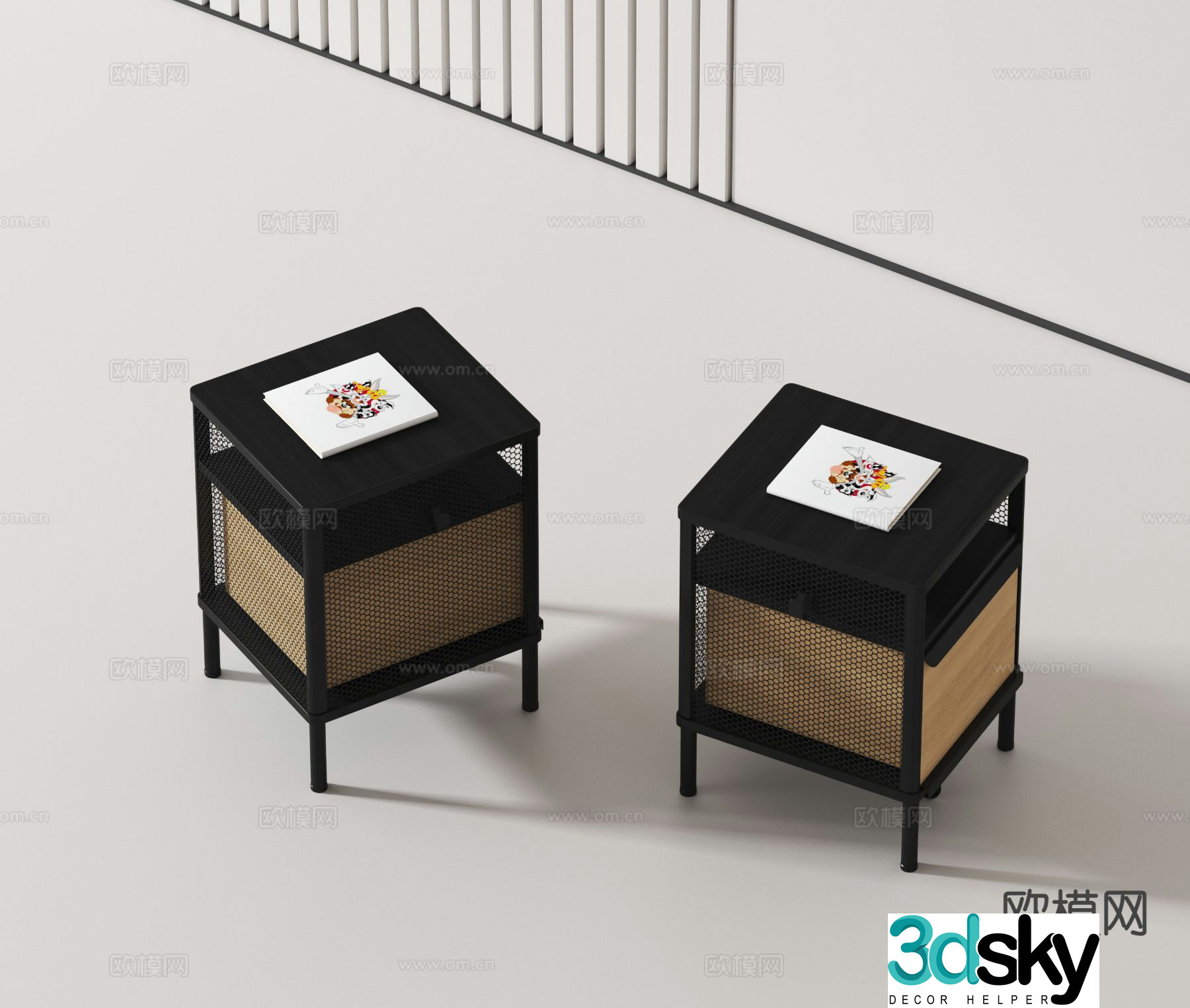 Modern side cabinet corner cabinet bedside table 3d model