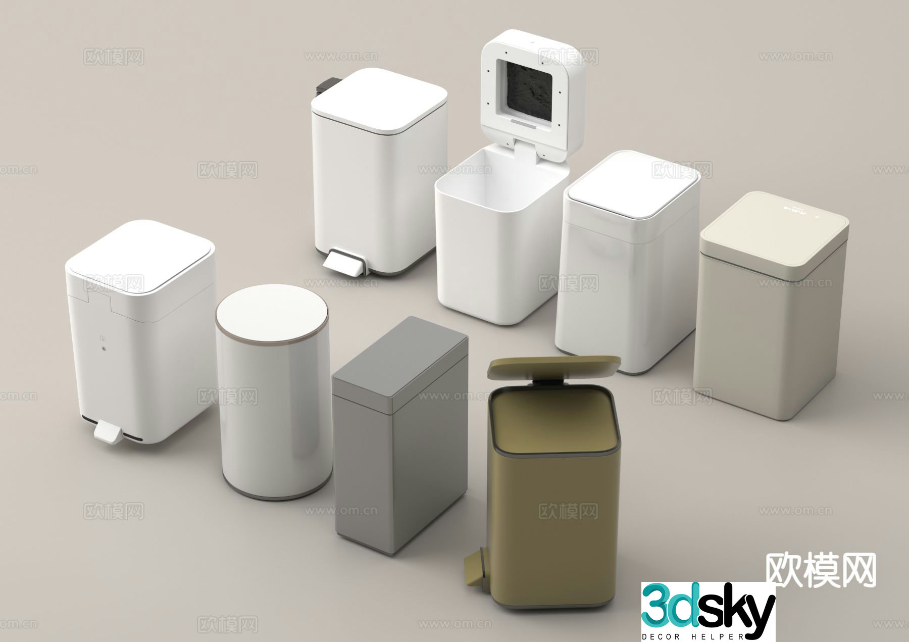 Public trash can Trash can 3d model