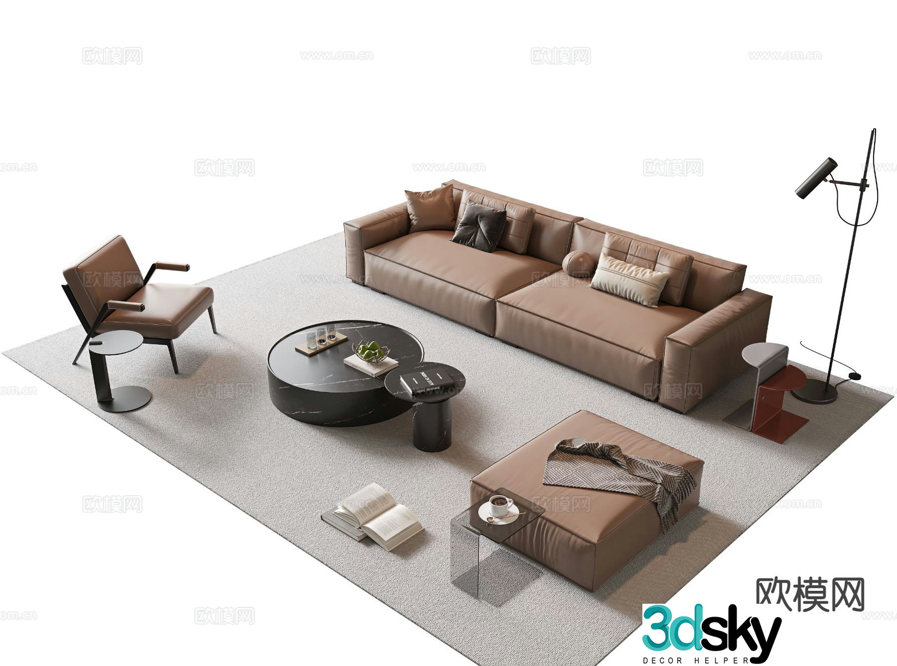 Modern sectional sofa 3d model