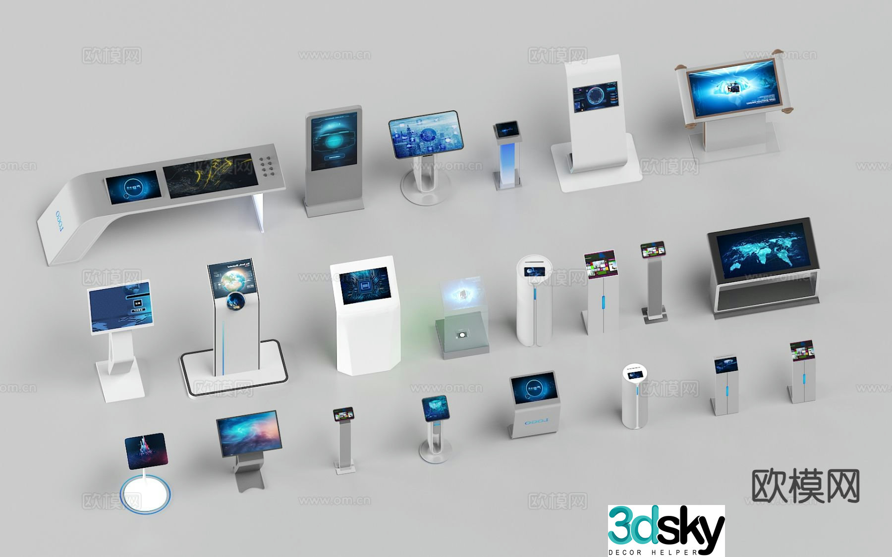 Modern all-in-one machine, terminal, guidance machine, multimedia guidance 3D model