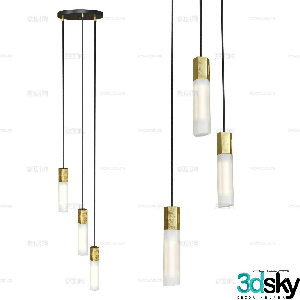 Tala round tube chandelier 3d model