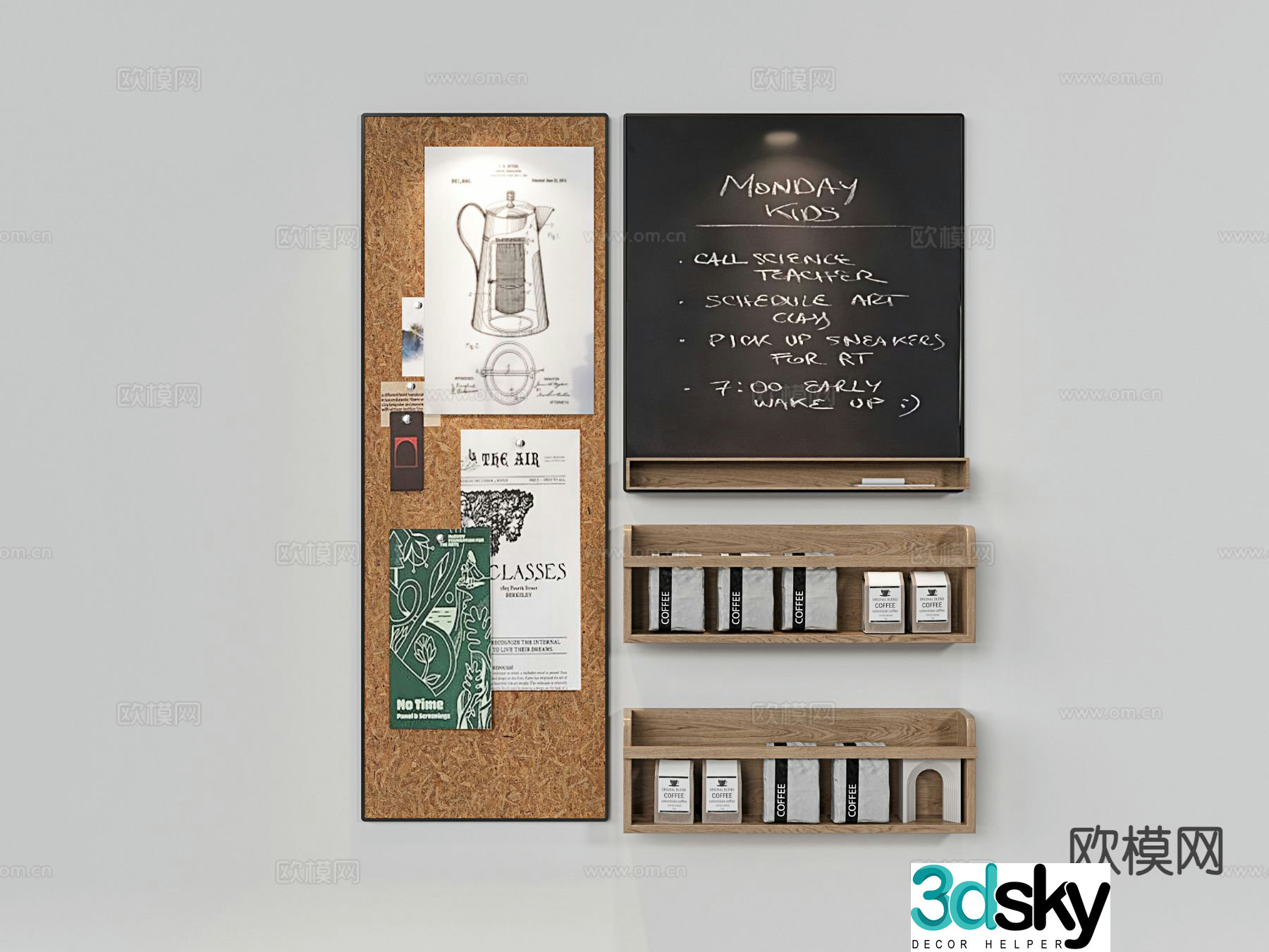 Modern cafe wall hanging 3d model