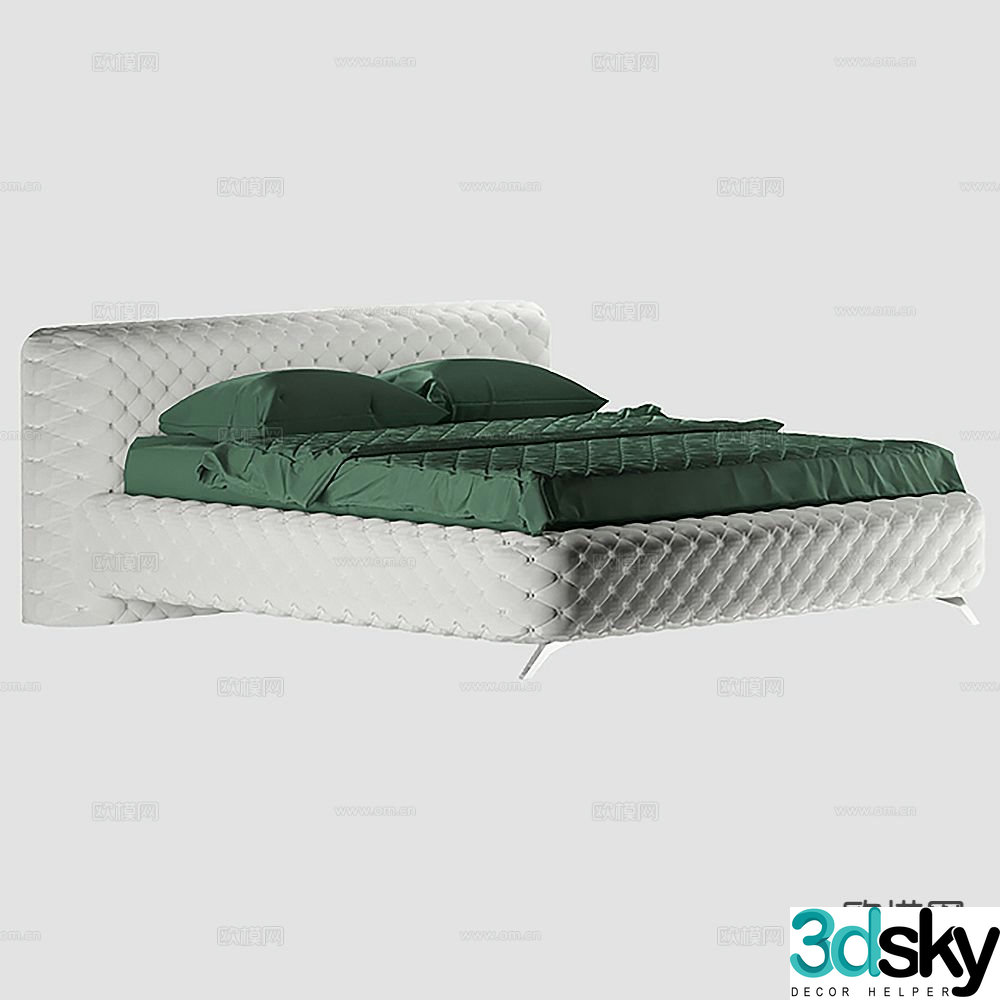 Modern double bed 3d model