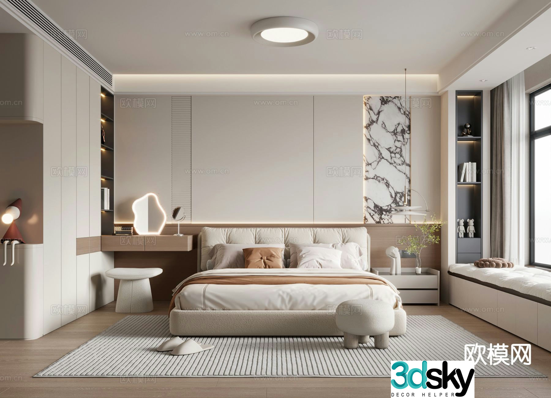 Modern bedroom master bedroom 3d model