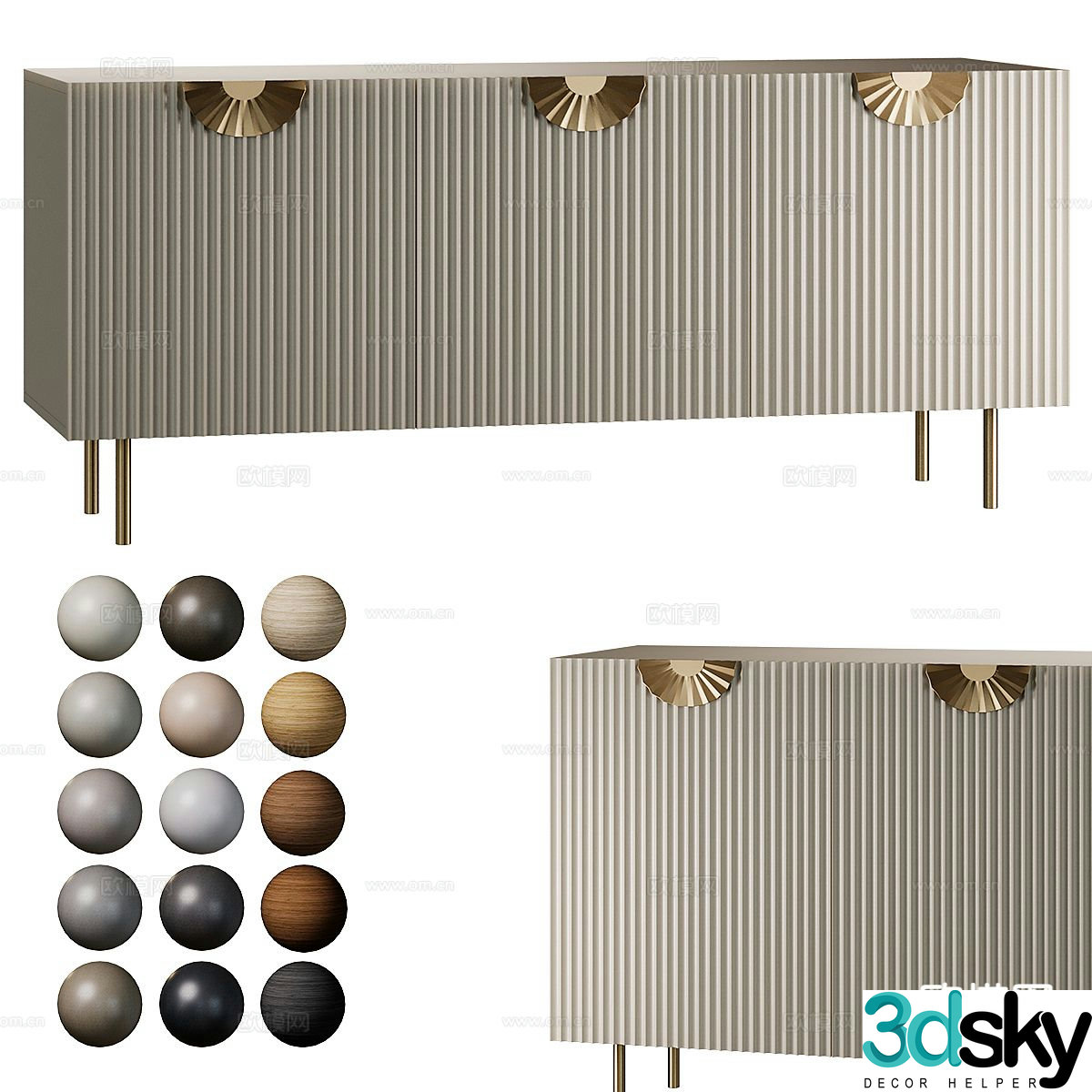 Modern side cabinet entrance cabinet 3d model