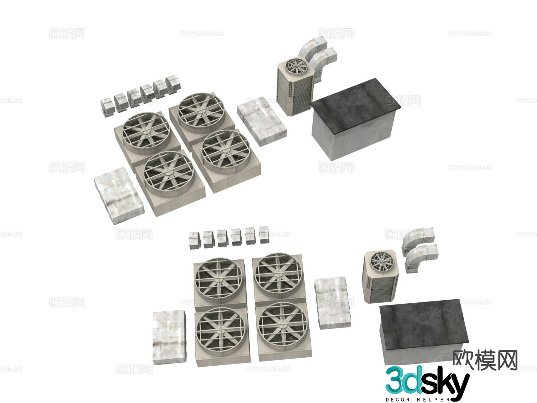 Industrial equipment ventilation fan 3D model