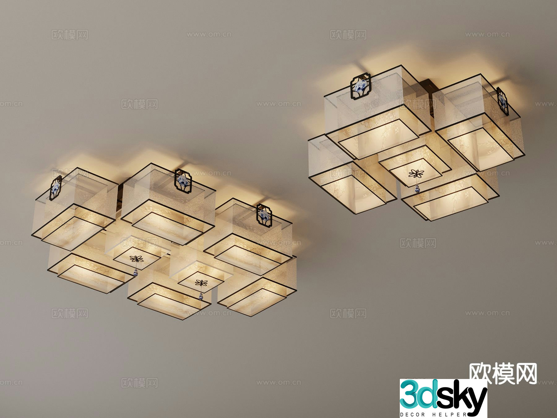 New Chinese style ceiling lamp living room lamp 3d model