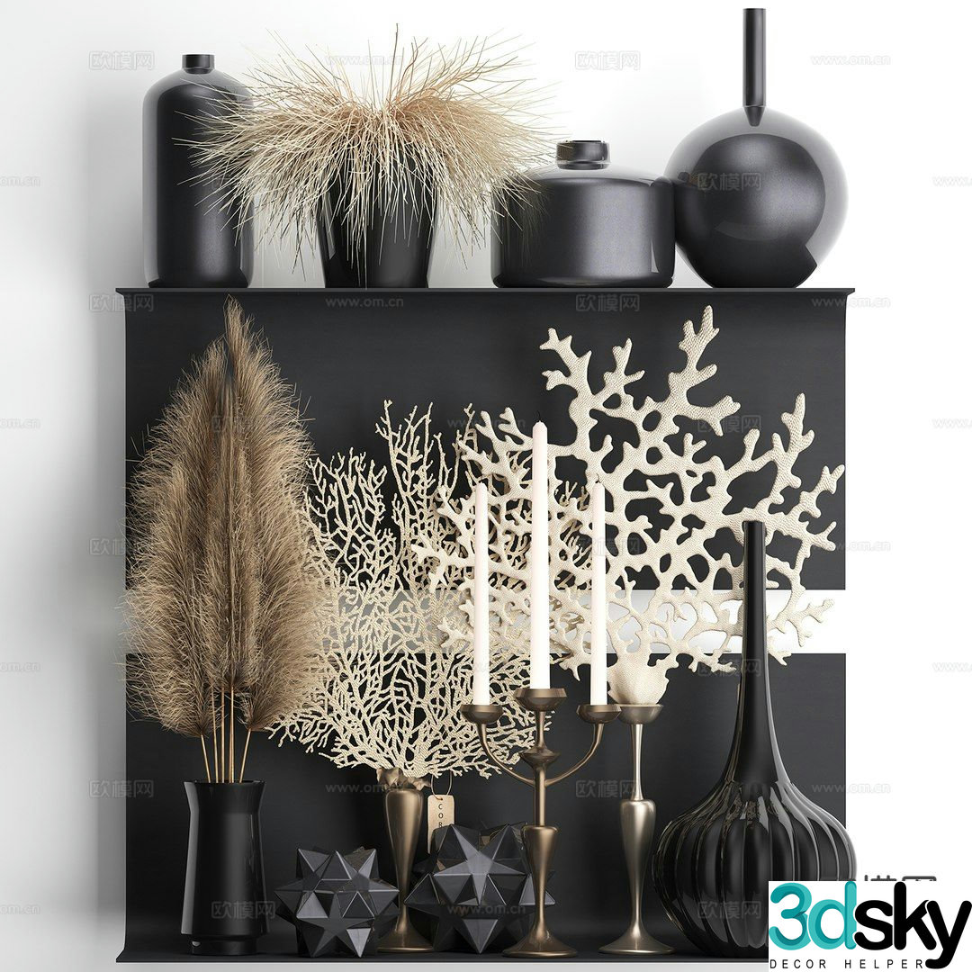 Medieval style tableware candle vase 3D model
