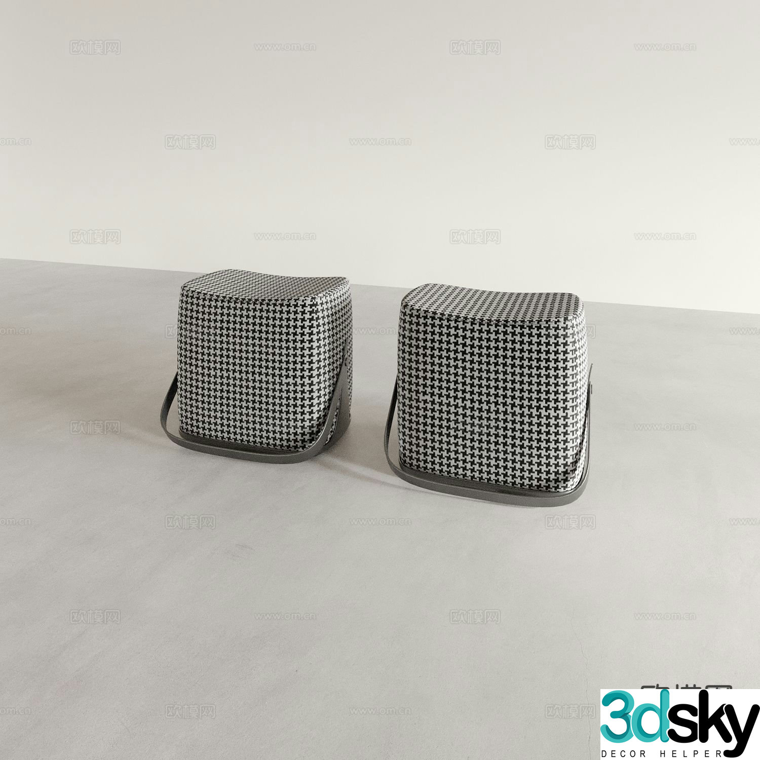 Stool Sofa Stool Shoe Changing Stool Piano Stool 3D Model