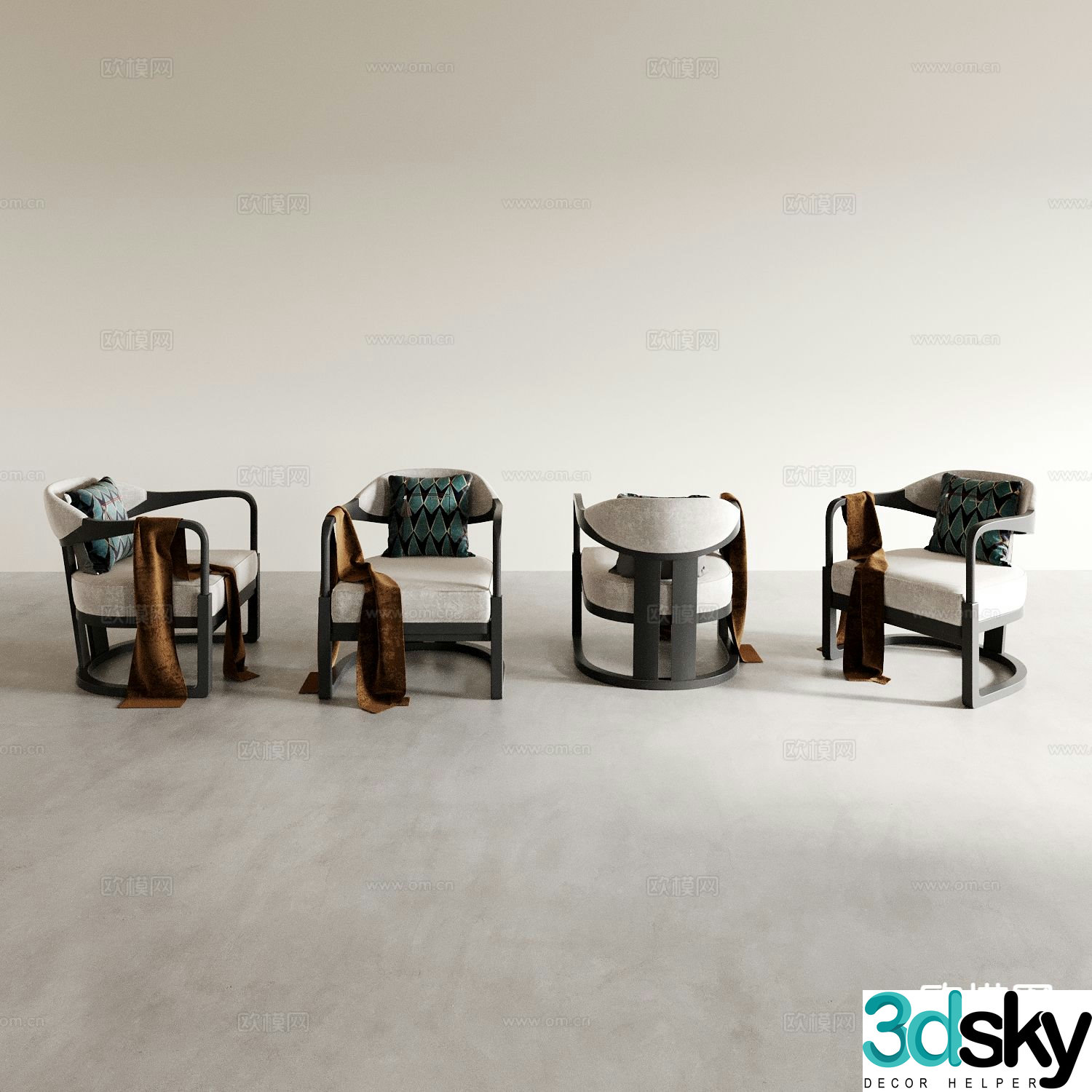 New Chinese style chair leisure chair 3d model