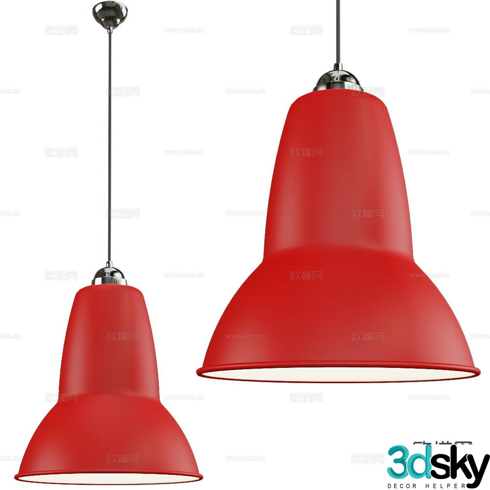 Anglepoise lampshade chandelier 3d model