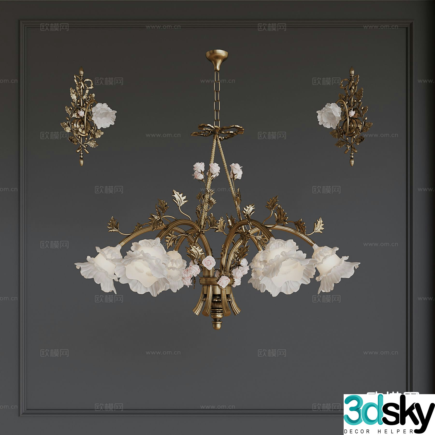 French chandelier 3d model