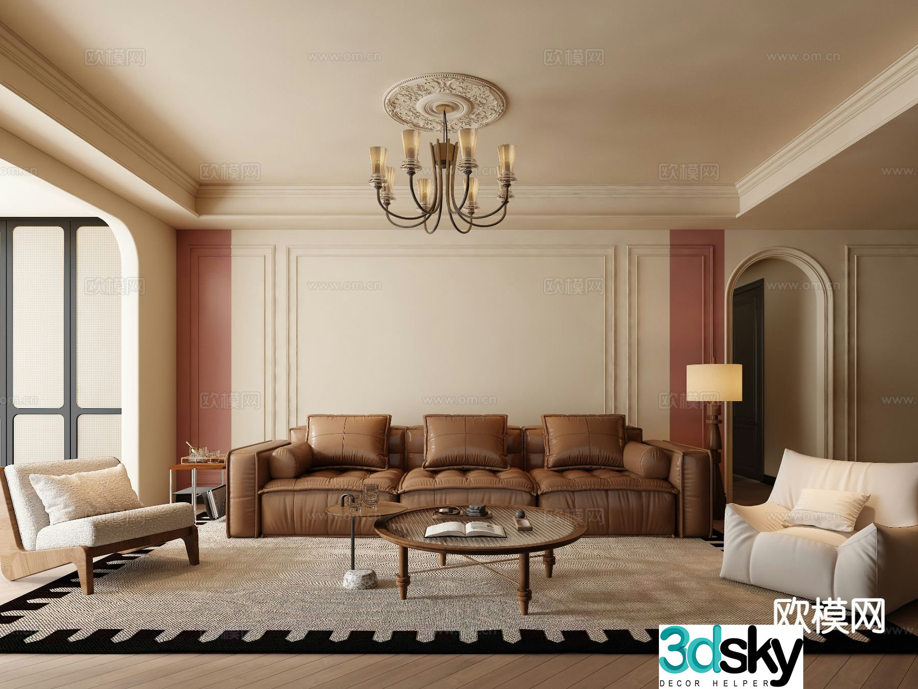 Medieval style living room 3D model