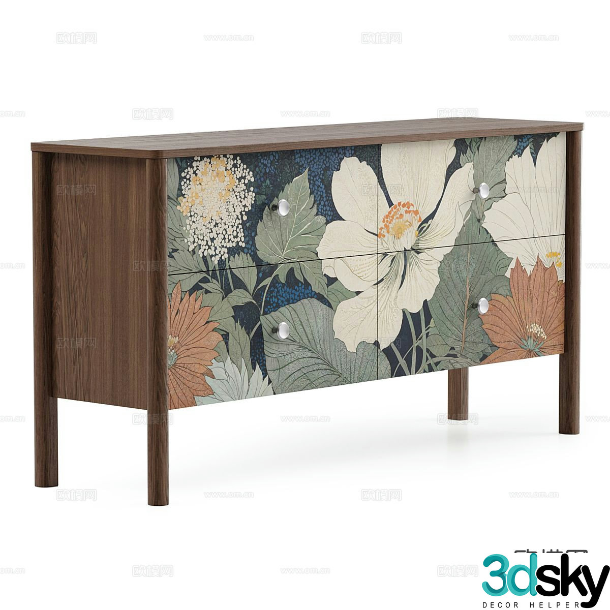 Nordic side cabinet entrance cabinet 3D model