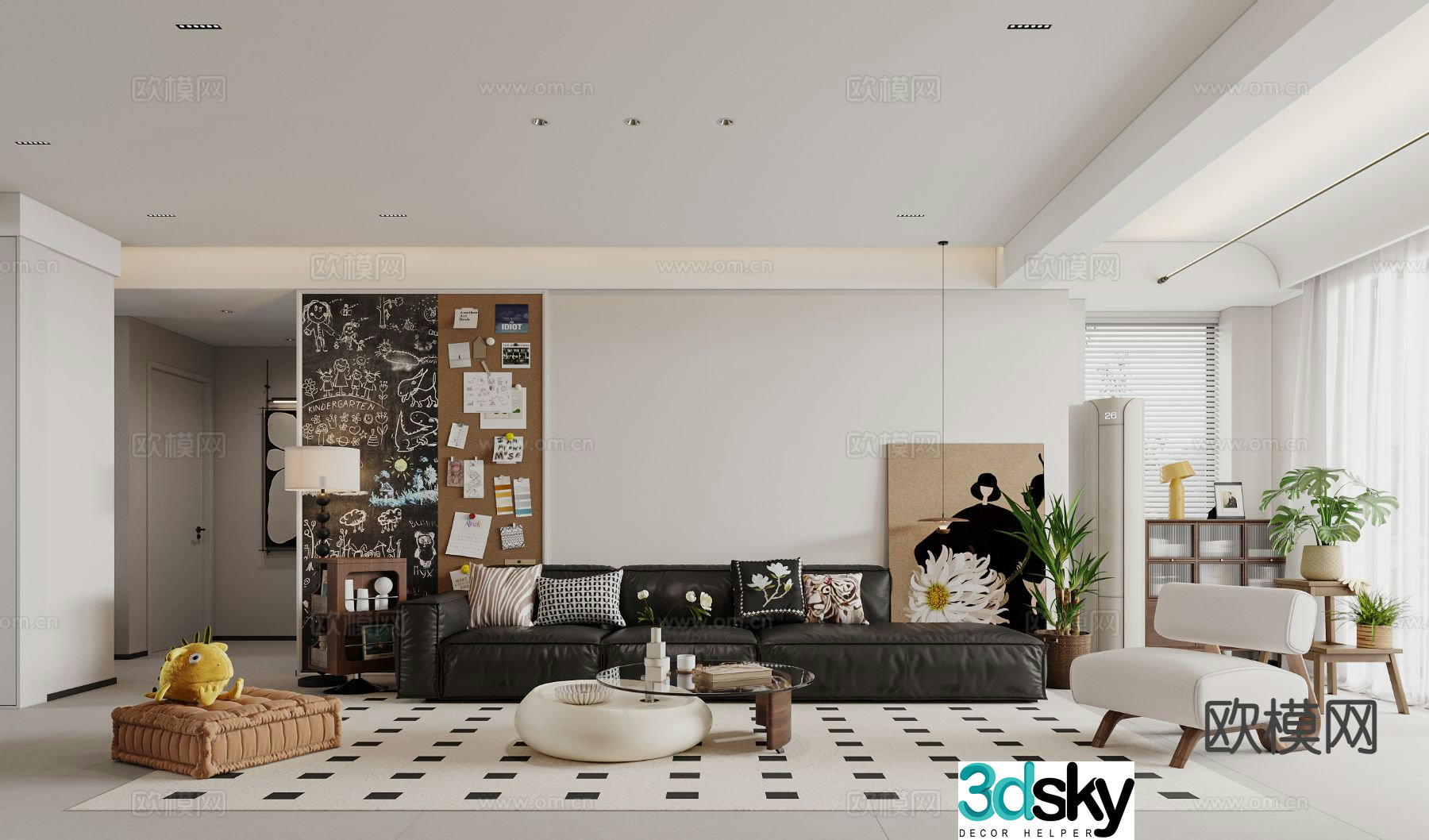 Medieval style living room 3D model
