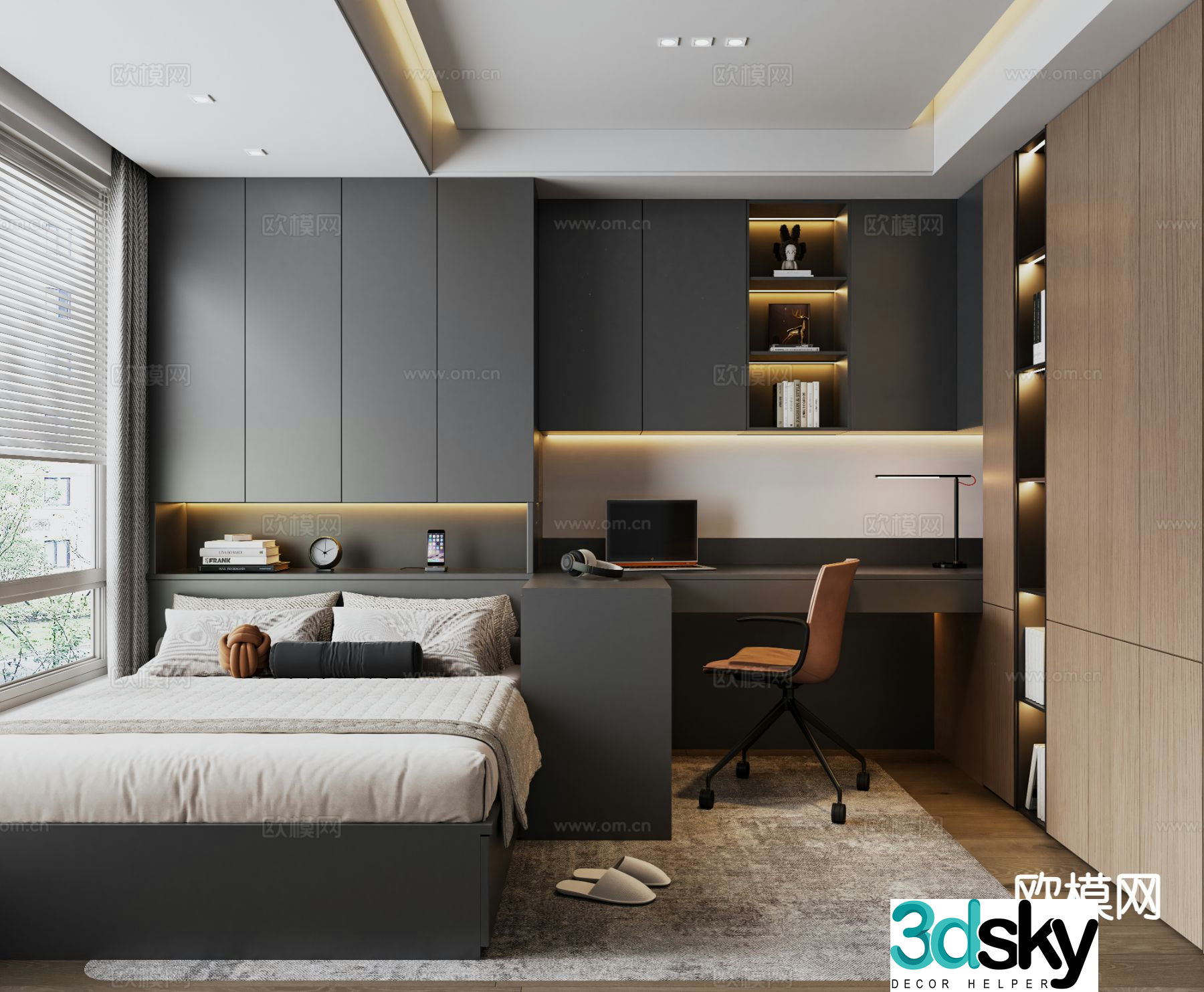 Italian tatami bedroom 3d model