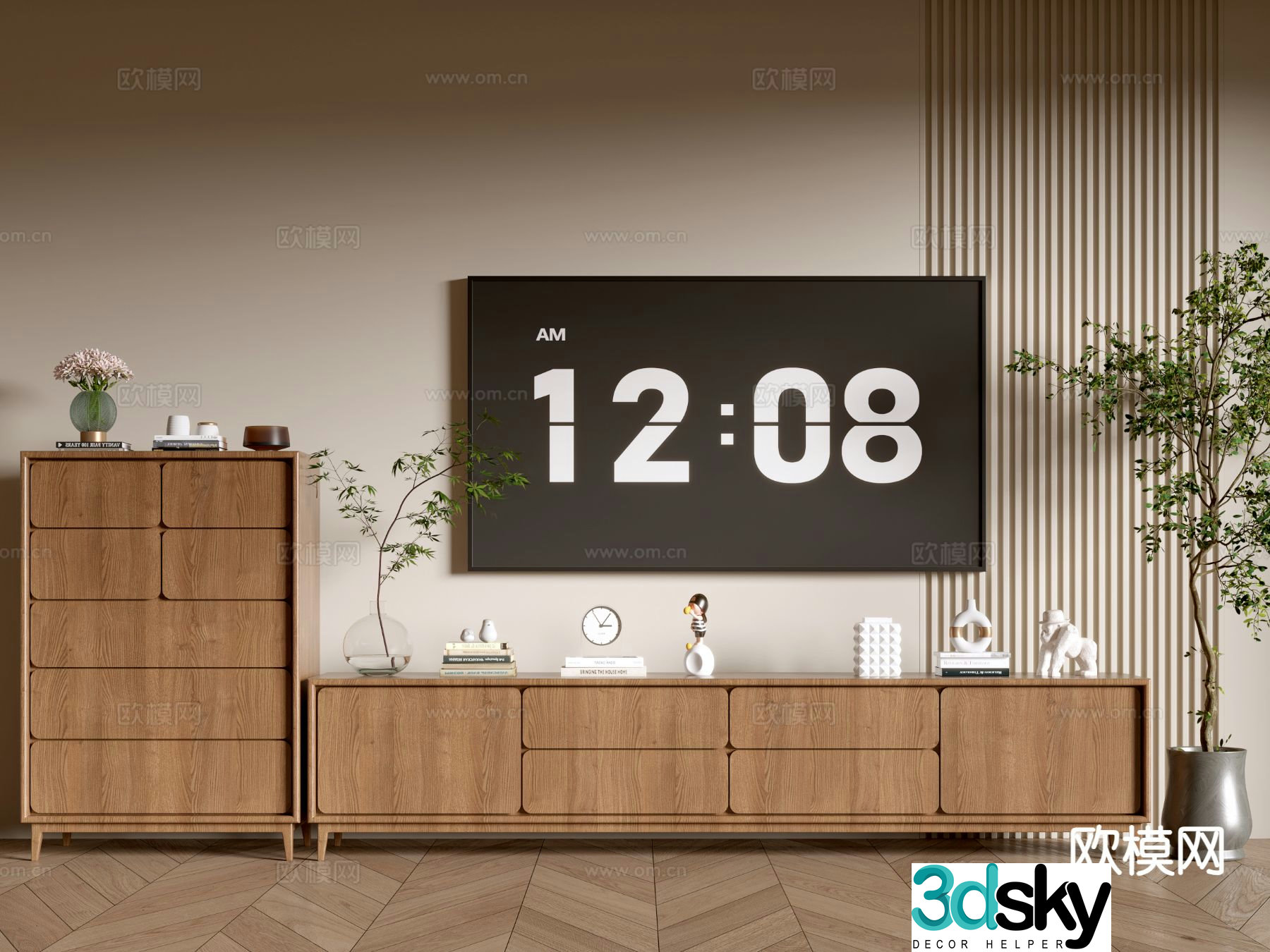Wabi-sabi TV cabinet 3d model