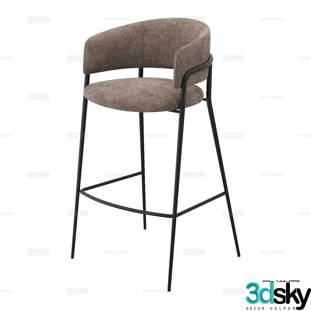 Modern bar stool bar stool high stool 3d model