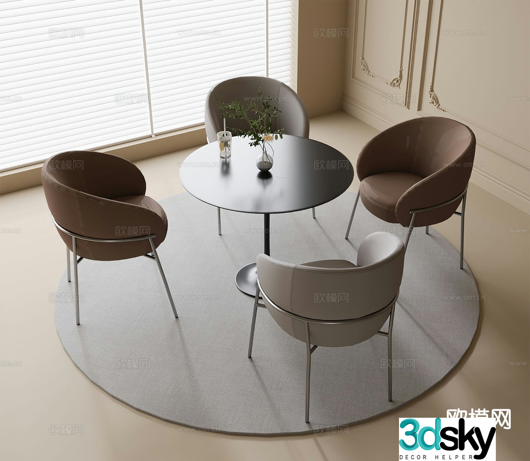 Leisure tables and chairs Negotiation tables and chairs 3d model