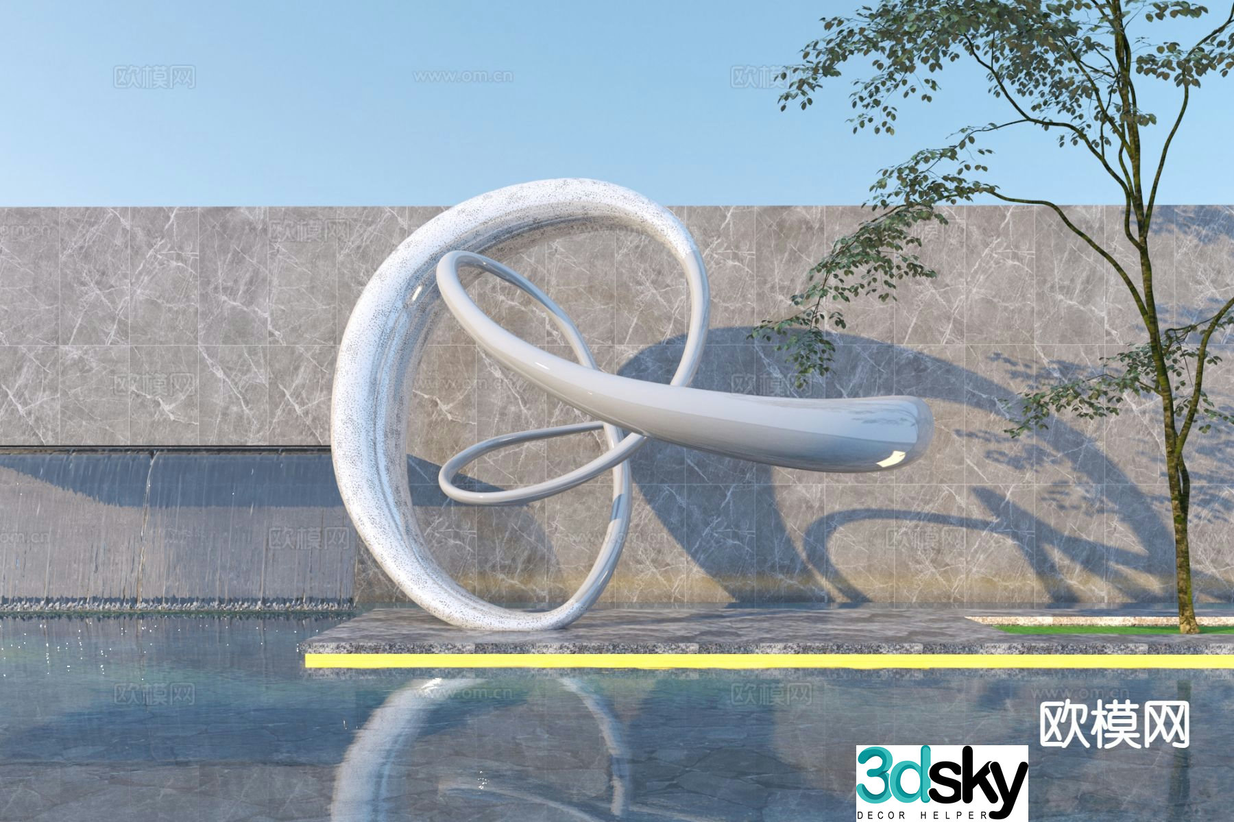 Waterscape Sculpture Outdoor Sculpture 3D Model