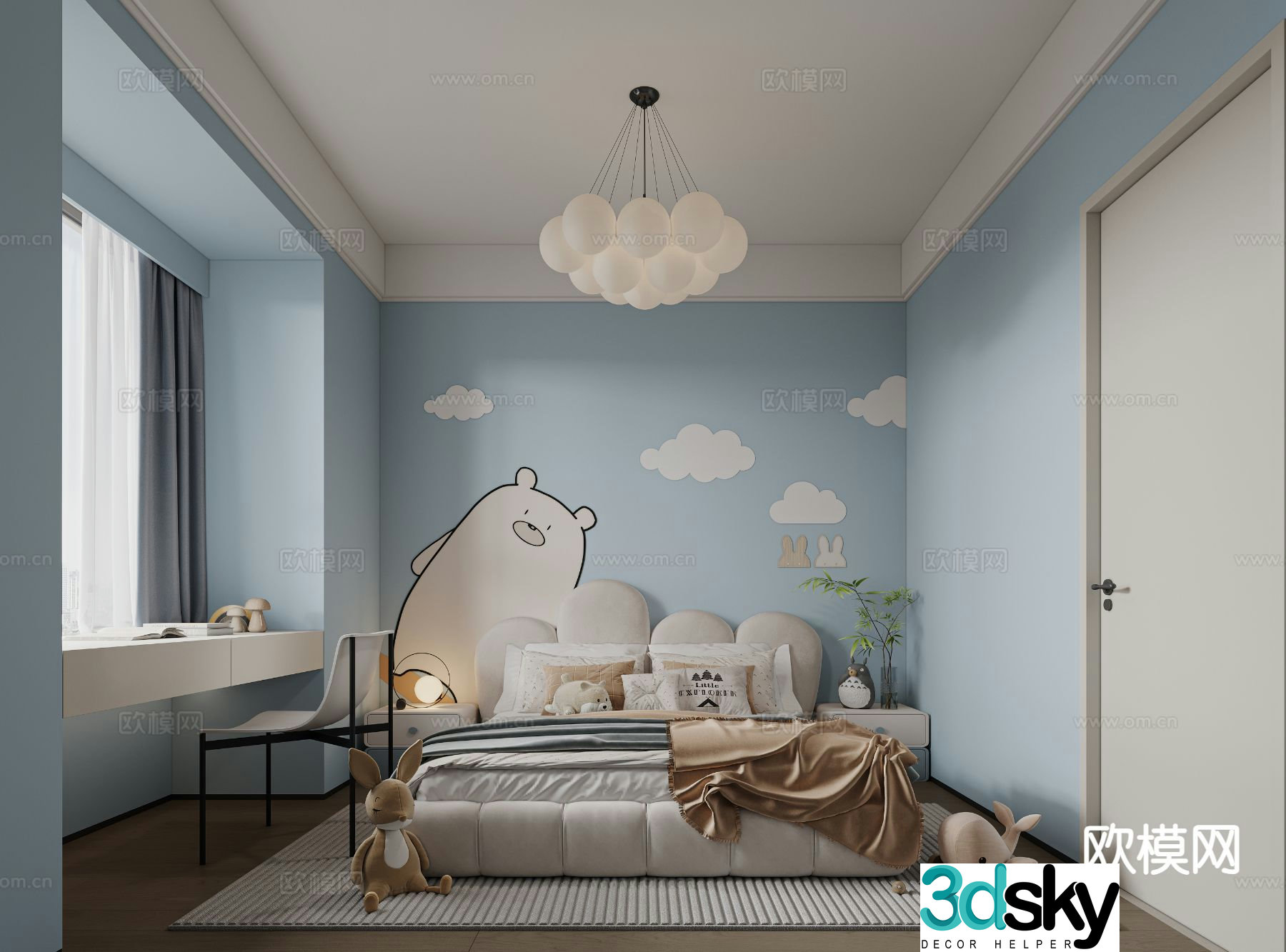 Modern children’s room boy’s room kid’s room 3d model