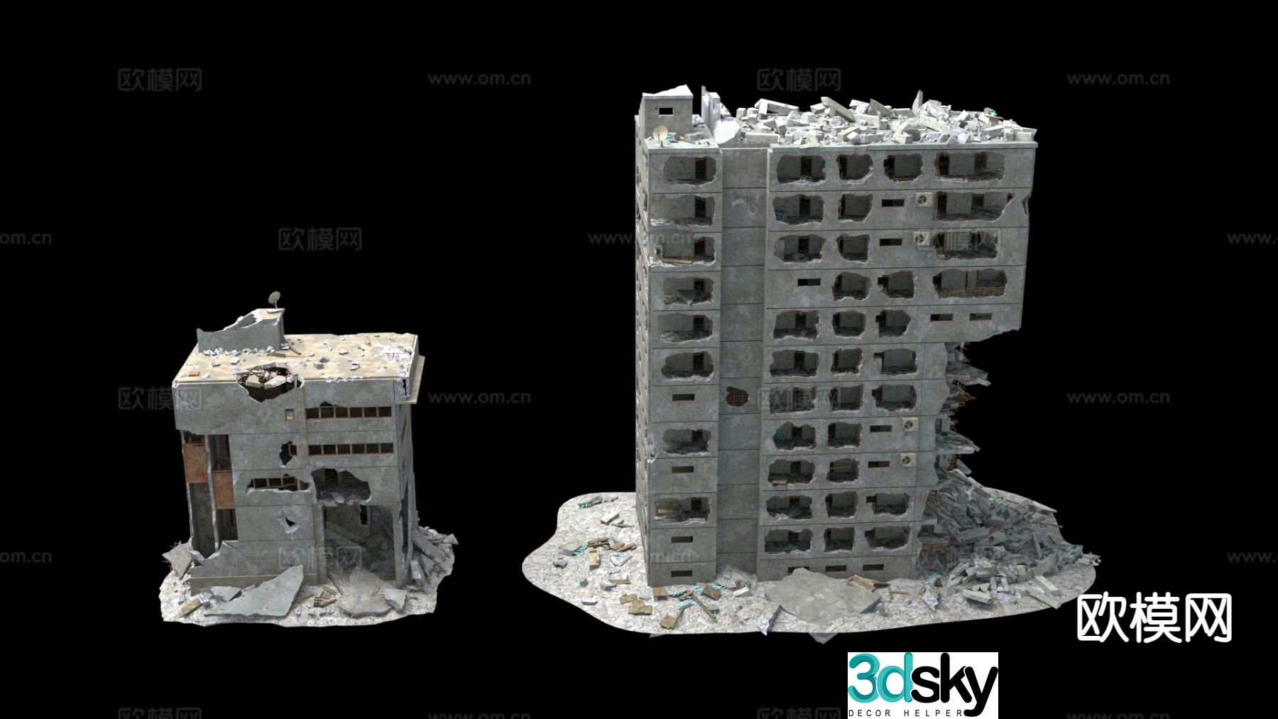 Building ruins construction site ruins 3d model