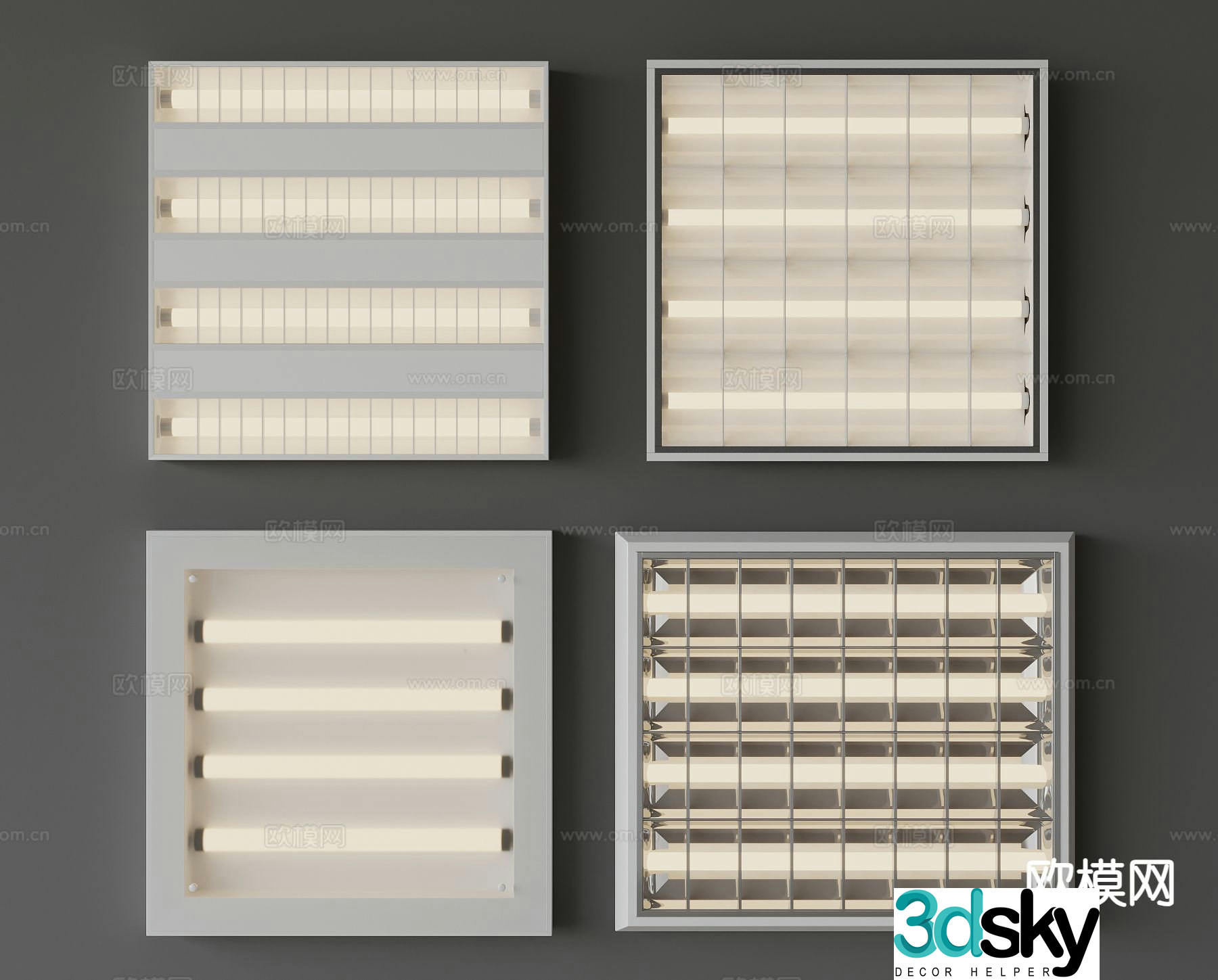 Office lamp grille lamp 3d model