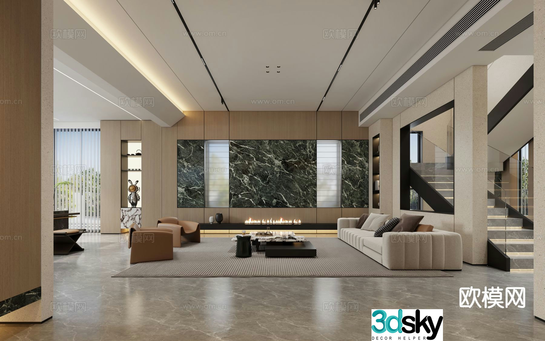 Modern living room 3d model