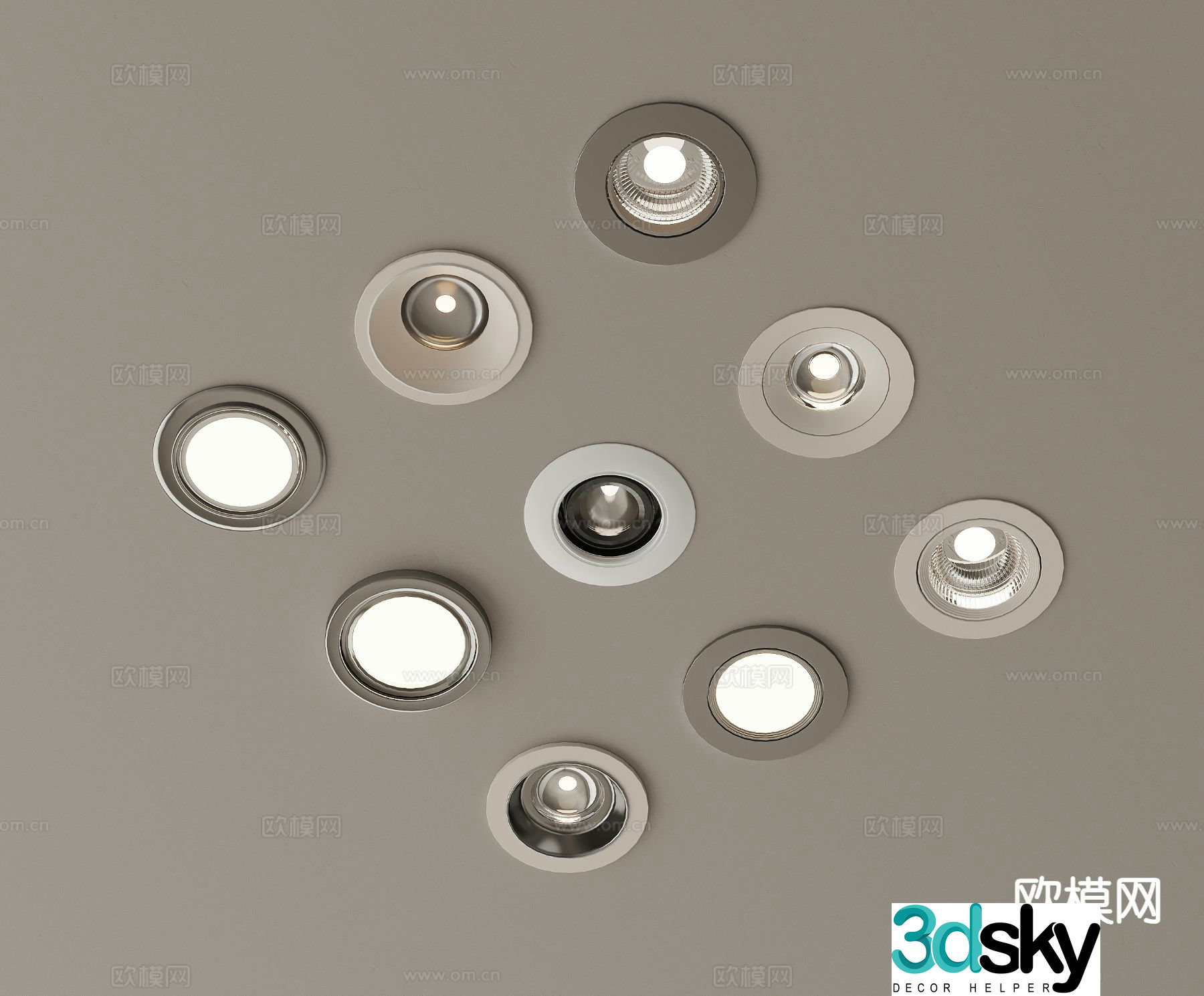 Recessed downlight spotlight 3d model