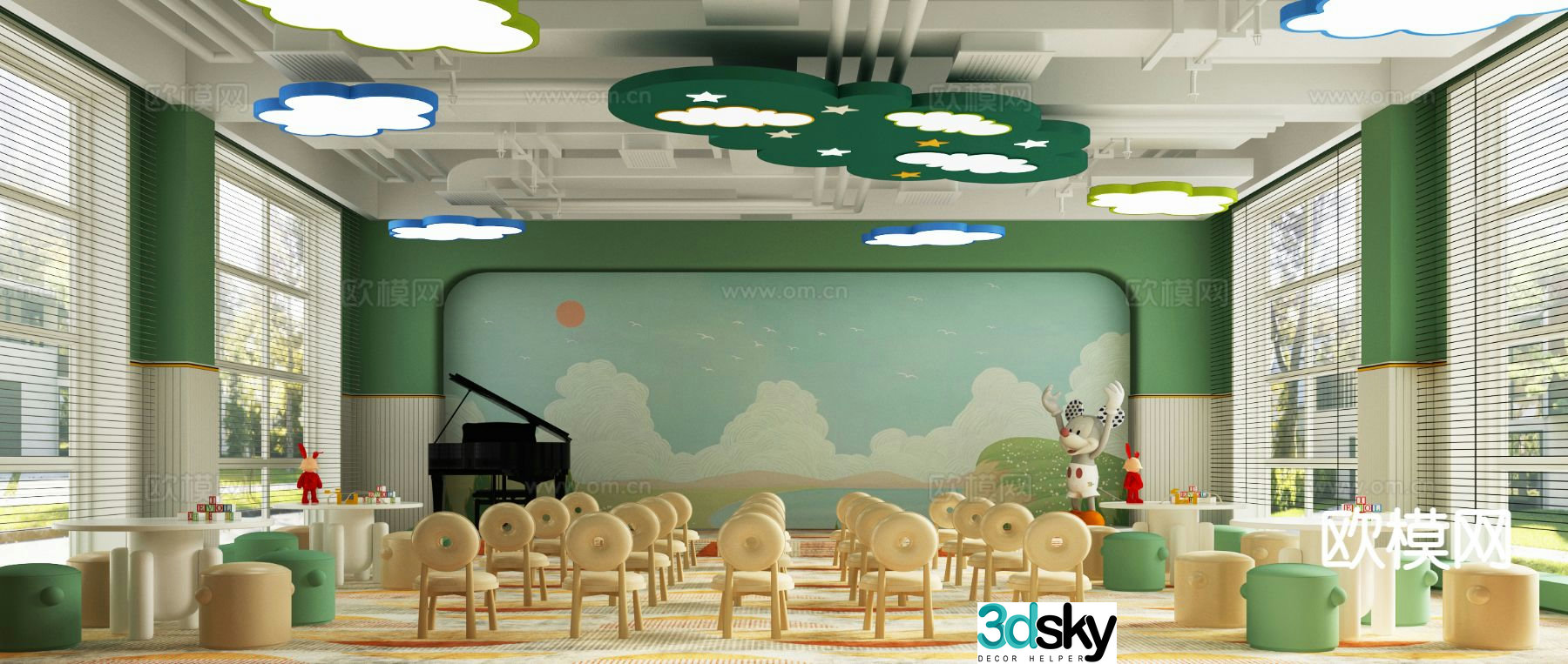 Modern kindergarten nursery 3d model