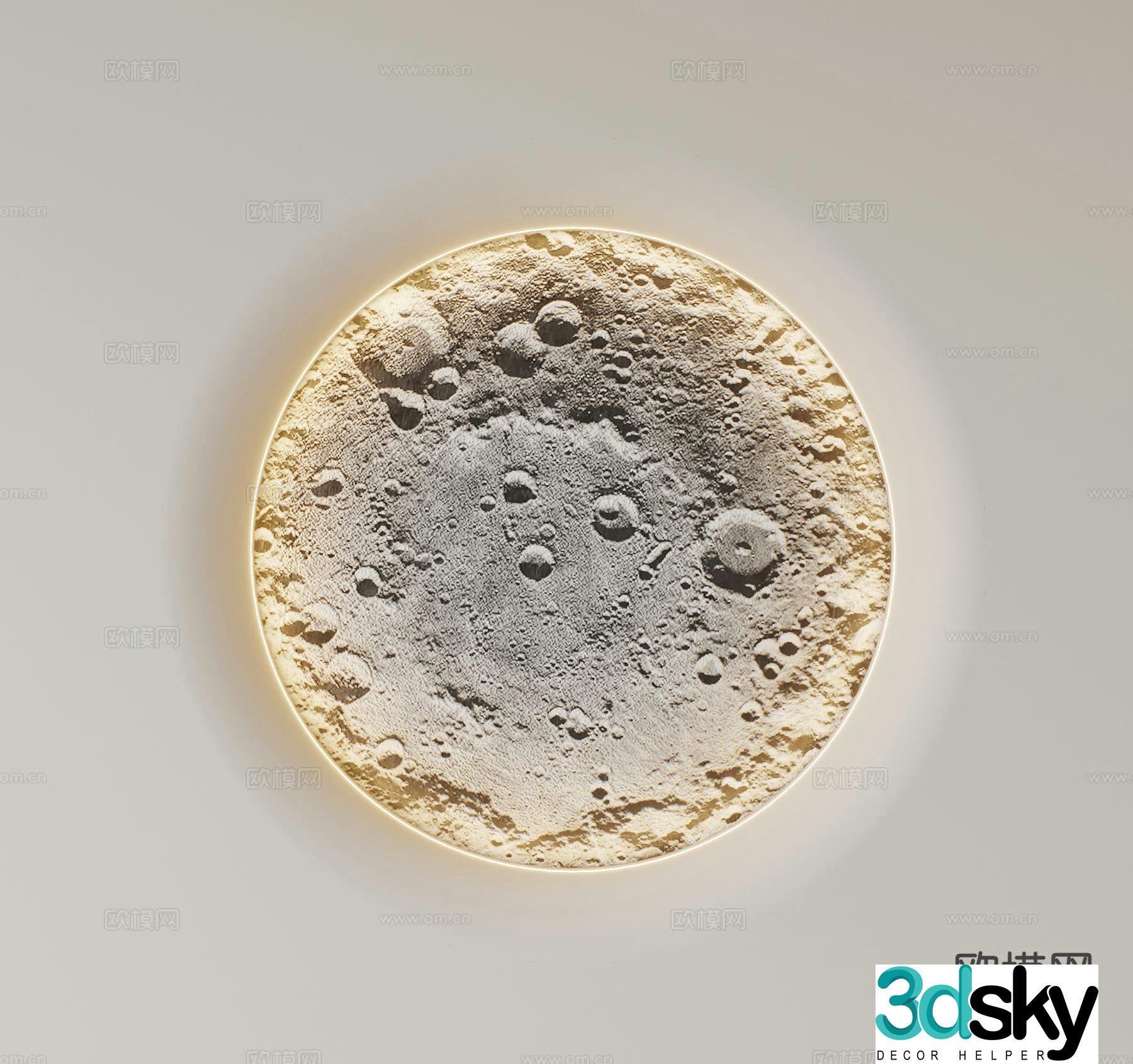 Plaster lamp moon lamp 3d model