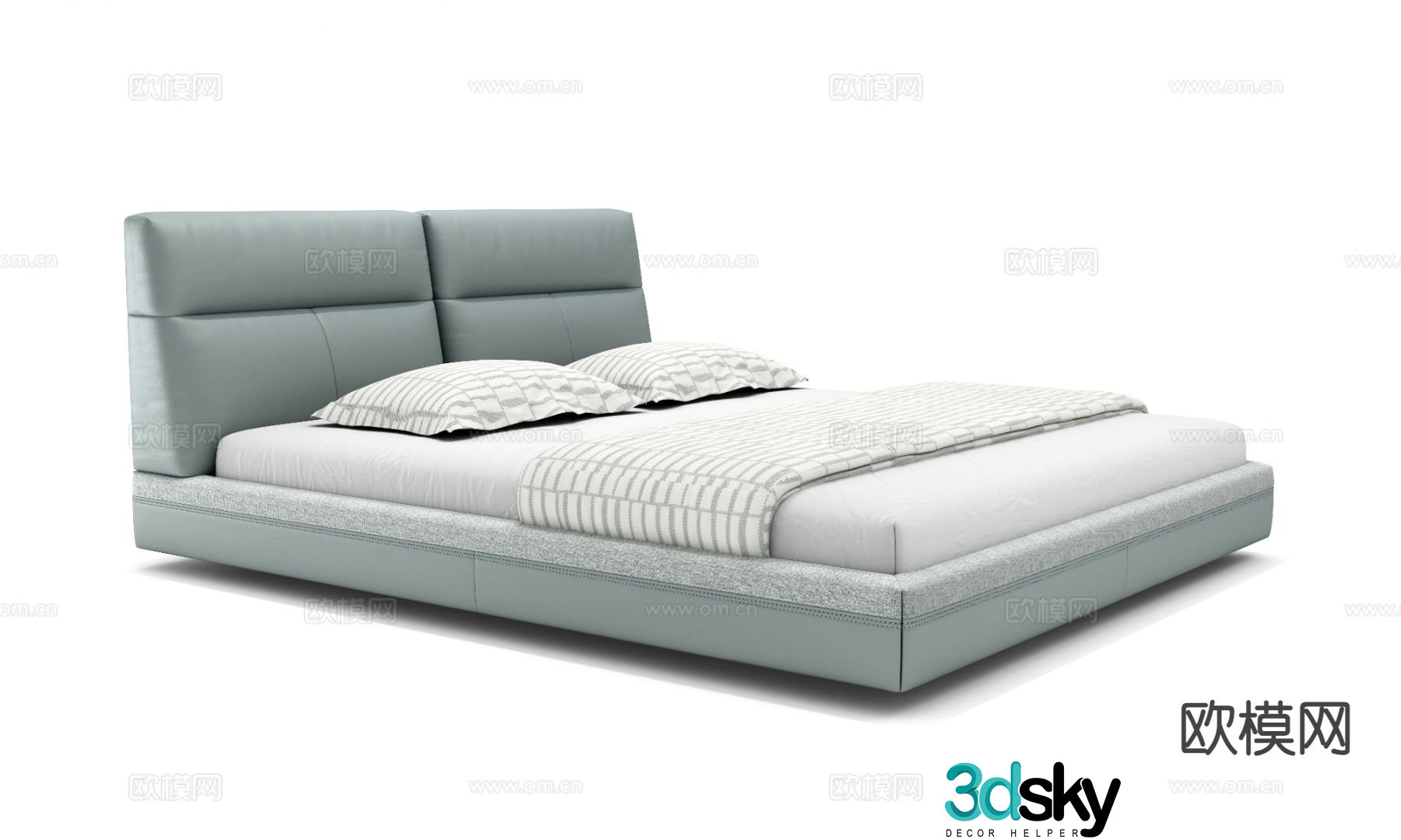 Modern double bed 3d model