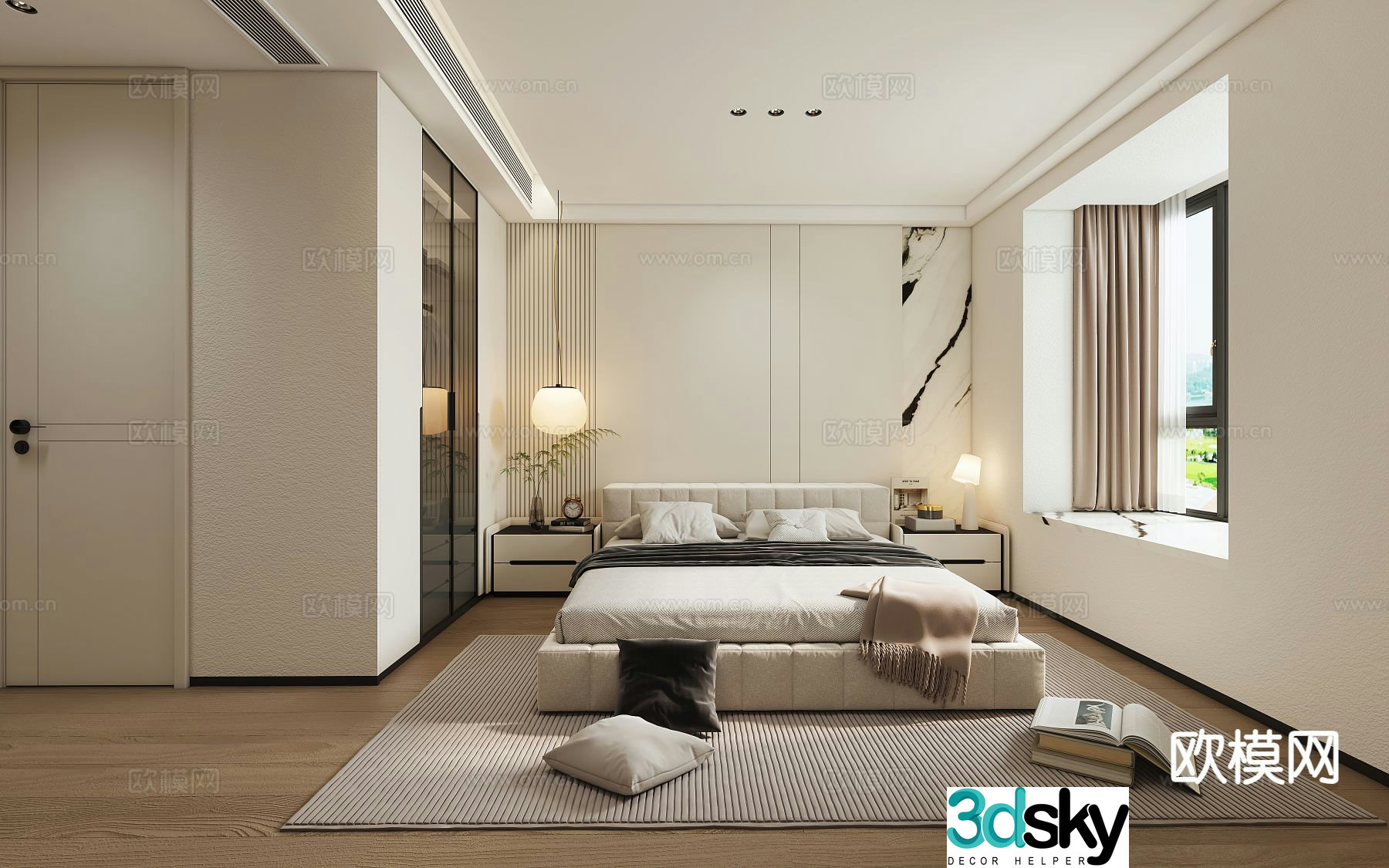 Cream style bedroom master bedroom 3d model
