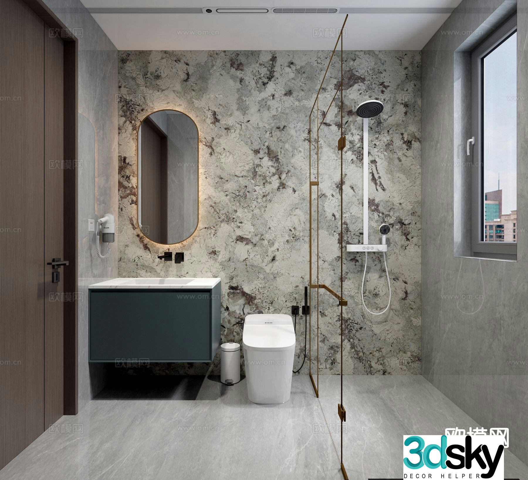 Modern bathroom bathroom toilet 3d model