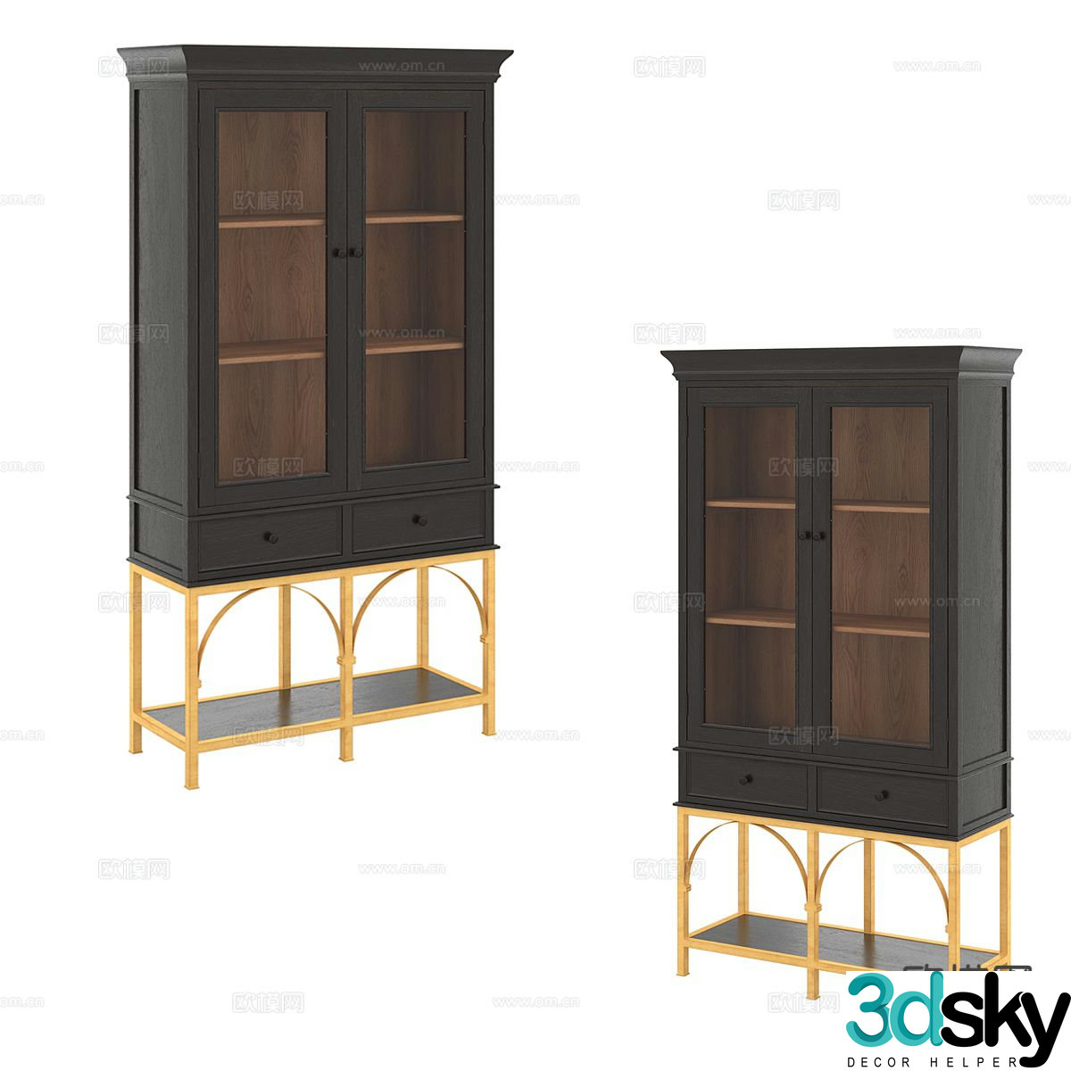 Nordic bookcase high cabinet 3d model