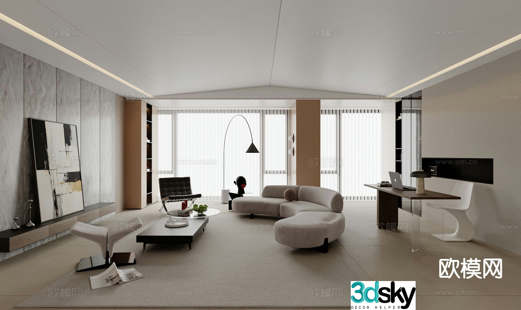 Modern living room 3d model
